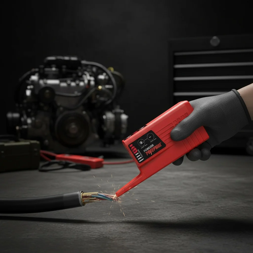Automotive service technician performing vehicle diagnostics