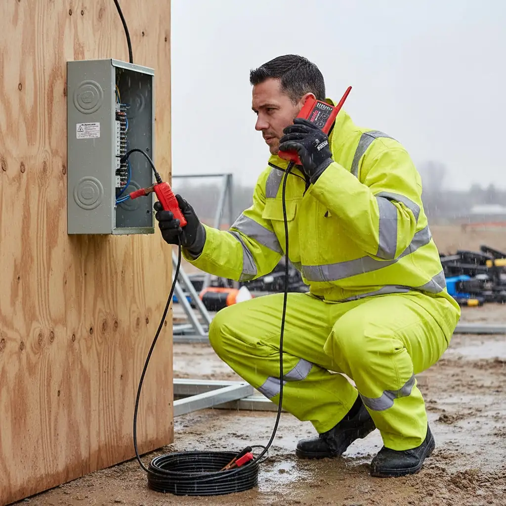 Electrical diagnostics equipment in workshop